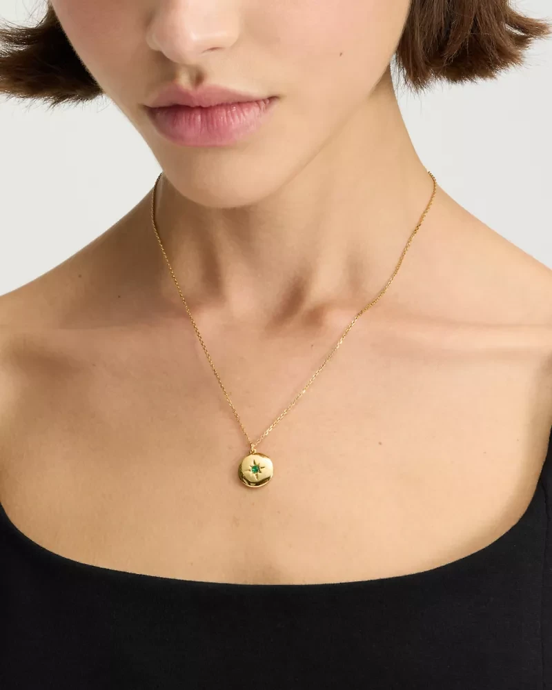 The Color Spark Collection Green Joy Medallion Necklace