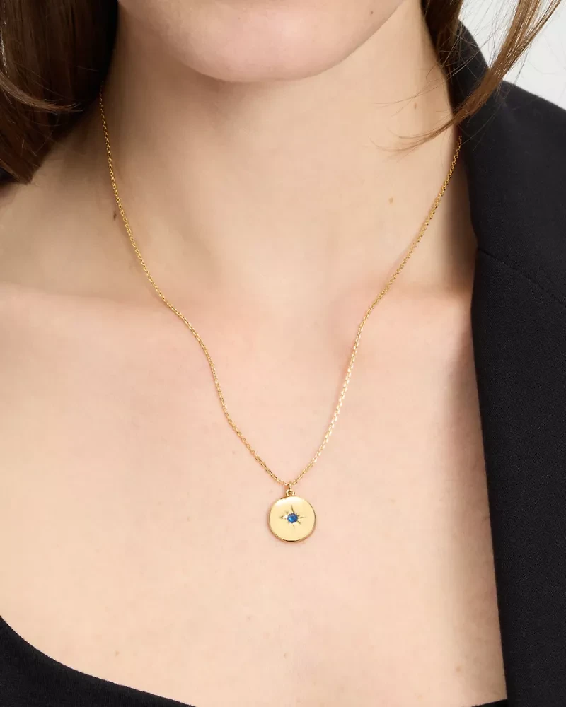 The Color Spark Collection Blue Fearless Medallion Necklace