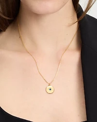 The Color Spark Collection Blue Fearless Medallion Necklace