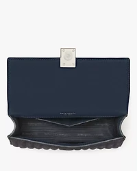 Deco Quilted Glitter Suede Mini Flap Chain Crossbody