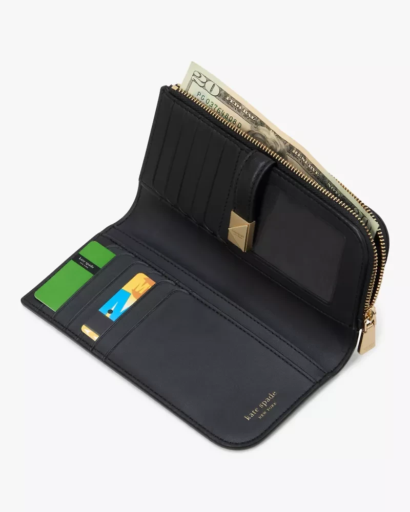 Deco Colorblocked Zip Slim Wallet