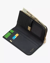 Deco Colorblocked Zip Slim Wallet