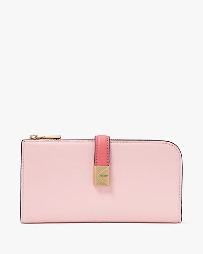 Deco Colorblocked Zip Slim Wallet