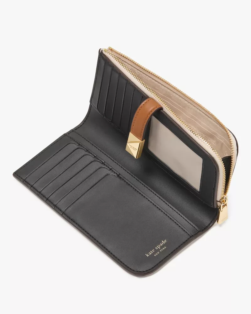 Deco Colorblocked Zip Slim Wallet