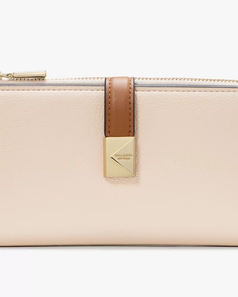 Deco Colorblocked Zip Slim Wallet