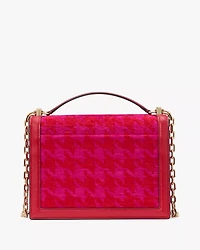 Deco Houndstooth Chenille Chain Shoulder Bag