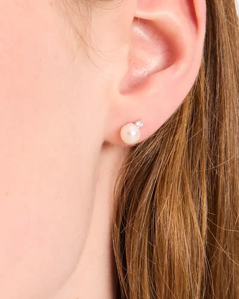 Kate Spade Fine Meant To Be Pearl & Diamond Studs