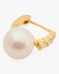 Kate Spade Fine Meant To Be Pearl & Diamond Huggies