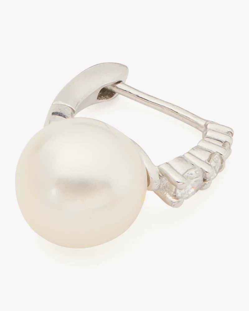 Kate Spade Fine Meant To Be Pearl & Diamond Huggies
