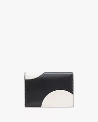 Label Dot Applique Card Case Trifold Wallet