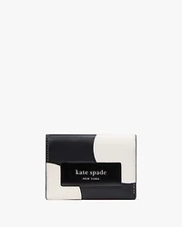Label Dot Applique Card Case Trifold Wallet