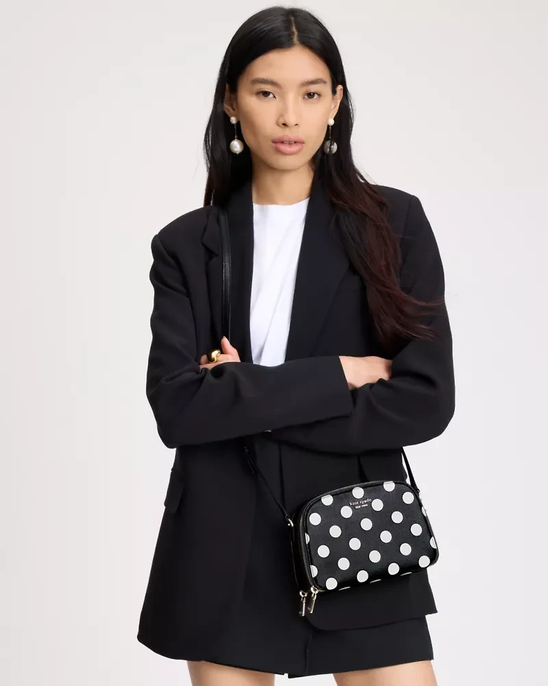 Devin Breezy Dot Double Zip Dome Crossbody