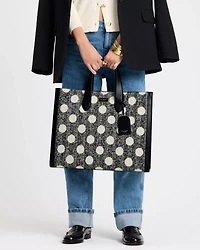Manhattan Dot Tweed Large Tote