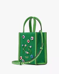 Manhattan Floral Appliqué Chenille Mini Tote