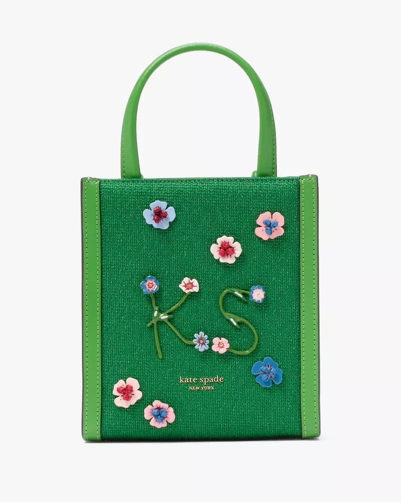 Manhattan Floral Appliqué Chenille Mini Tote