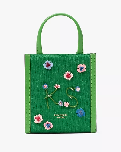 Manhattan Floral Appliqué Chenille Mini Tote