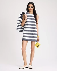 Sailor Stripe Tweed Shift Dress
