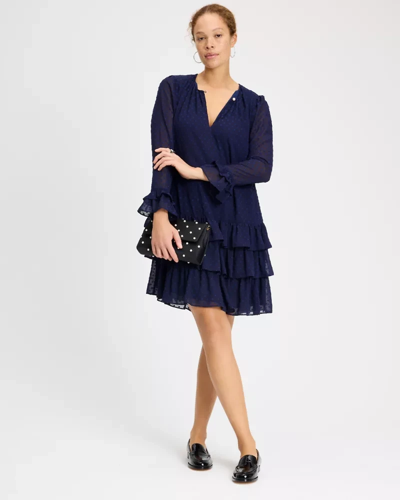 Breezy Dot Flounce Dress