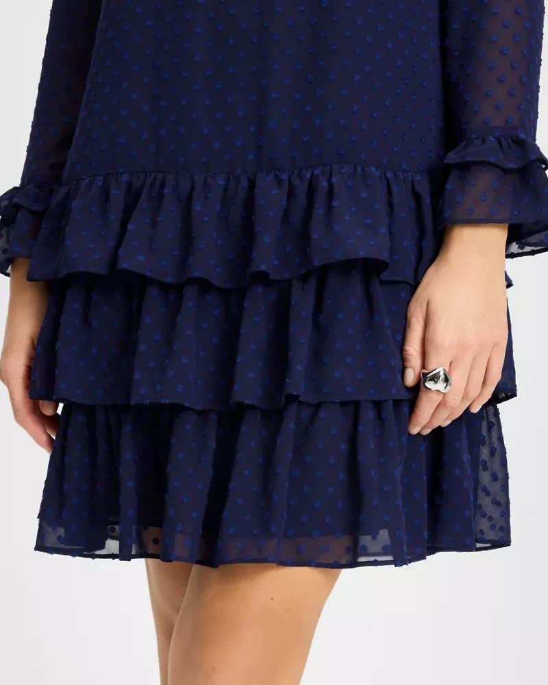 Breezy Dot Flounce Dress