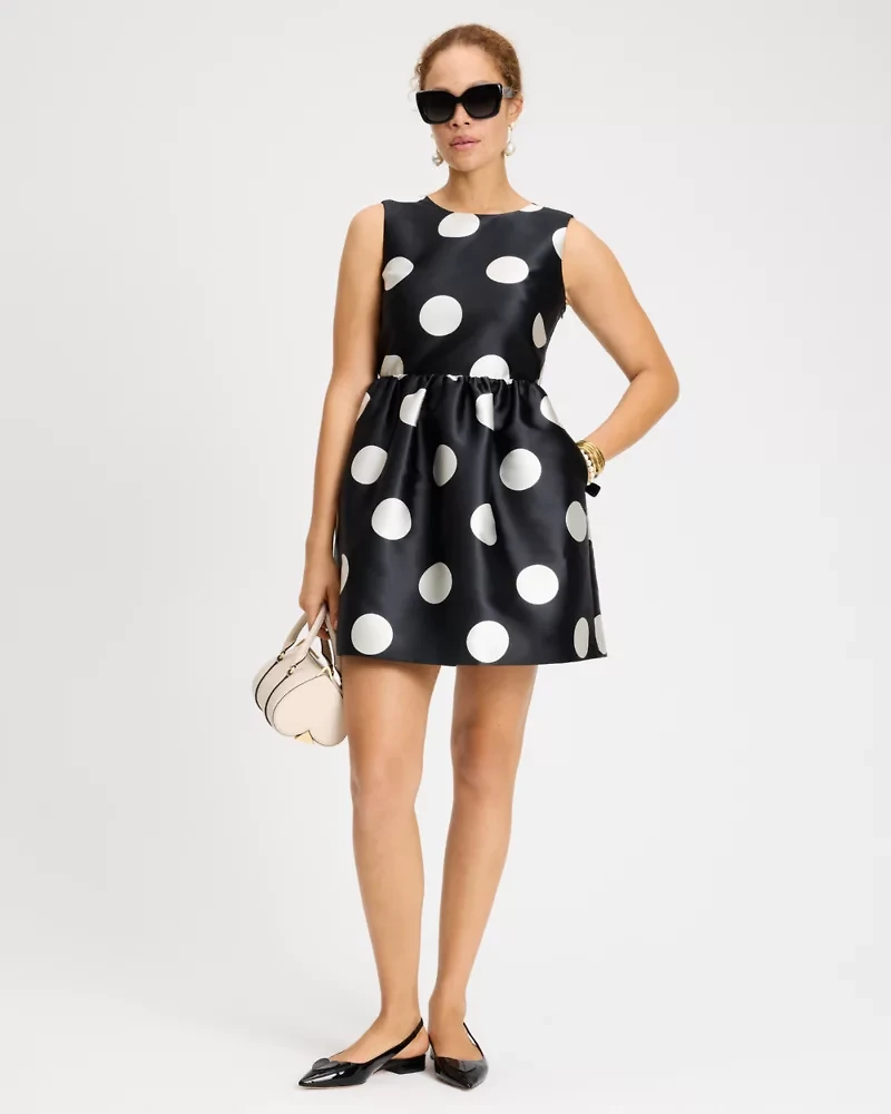 Breezy Dot Fit-and-flare Bow Dress