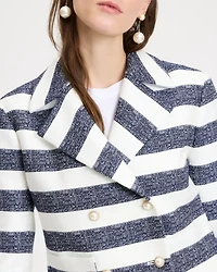 Sailor Stripe Tweed Moto Jacket