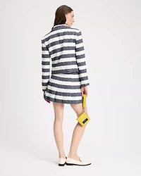 Sailor Stripe Tweed Moto Jacket