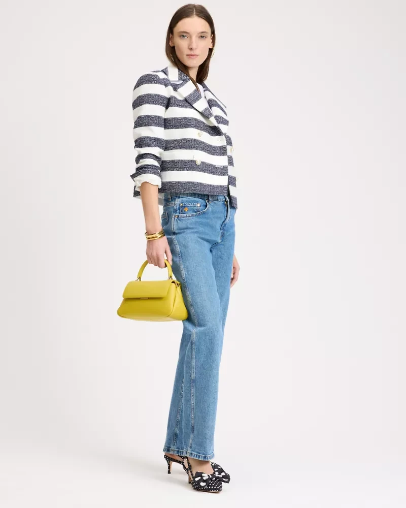 Sailor Stripe Tweed Moto Jacket