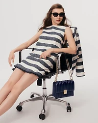 Sailor Stripe Tweed Moto Jacket