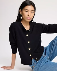 Gold Heart Button Nell Cardigan