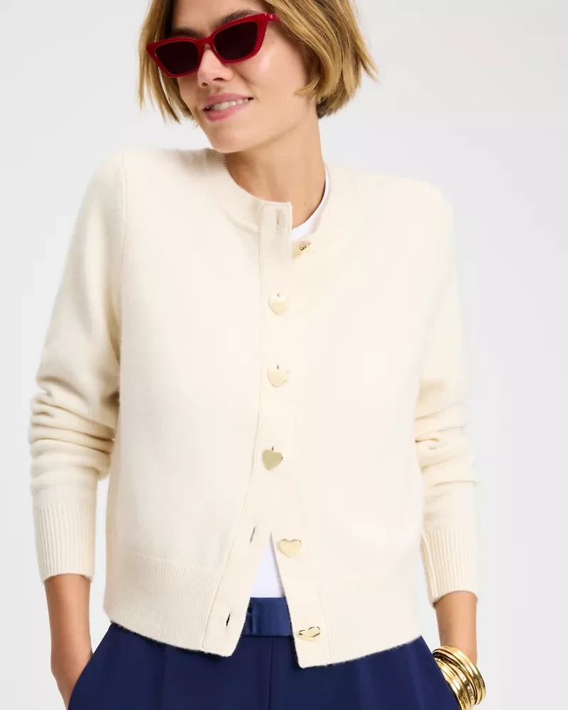 Gold Heart Button Nell Cardigan