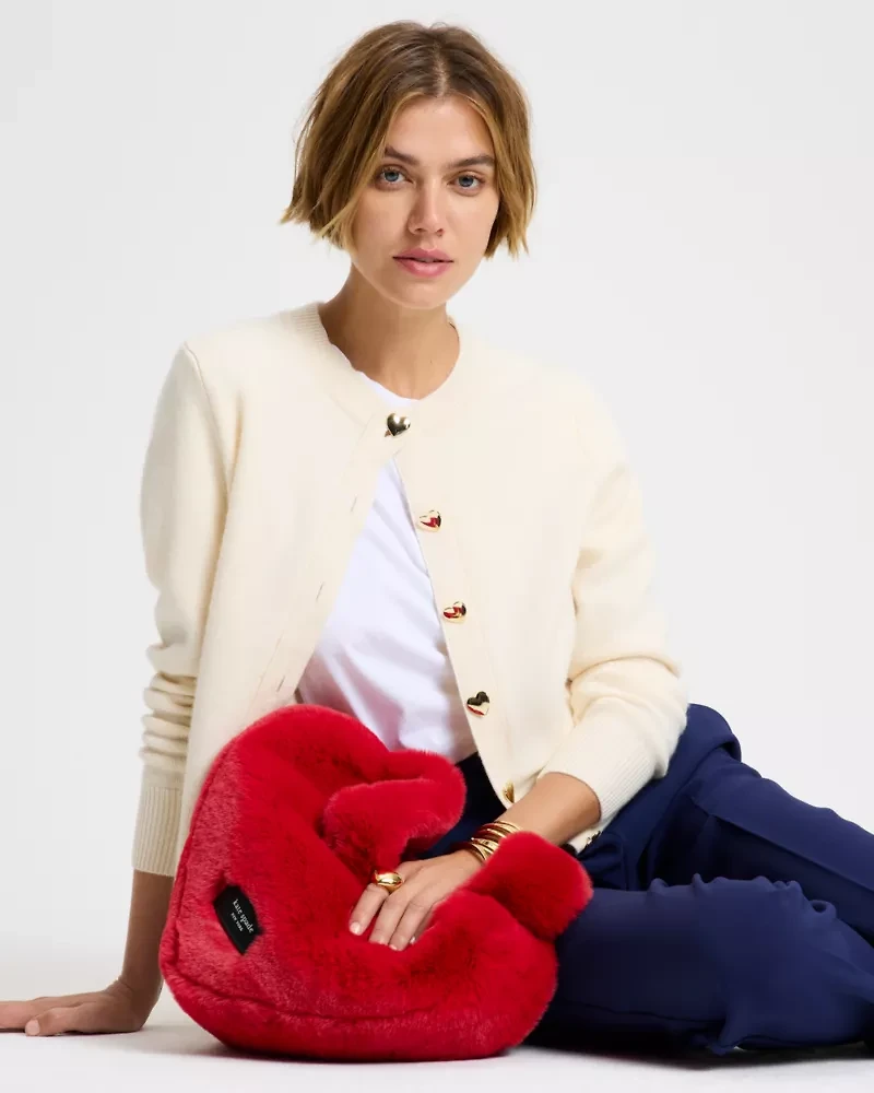 Gold Heart Button Nell Cardigan