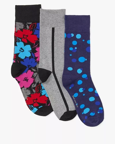 Painterly Floral 3-pack Boxed Crew Socks Set
