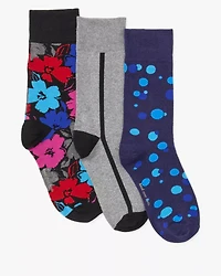Painterly Floral 3-pack Boxed Crew Socks Set