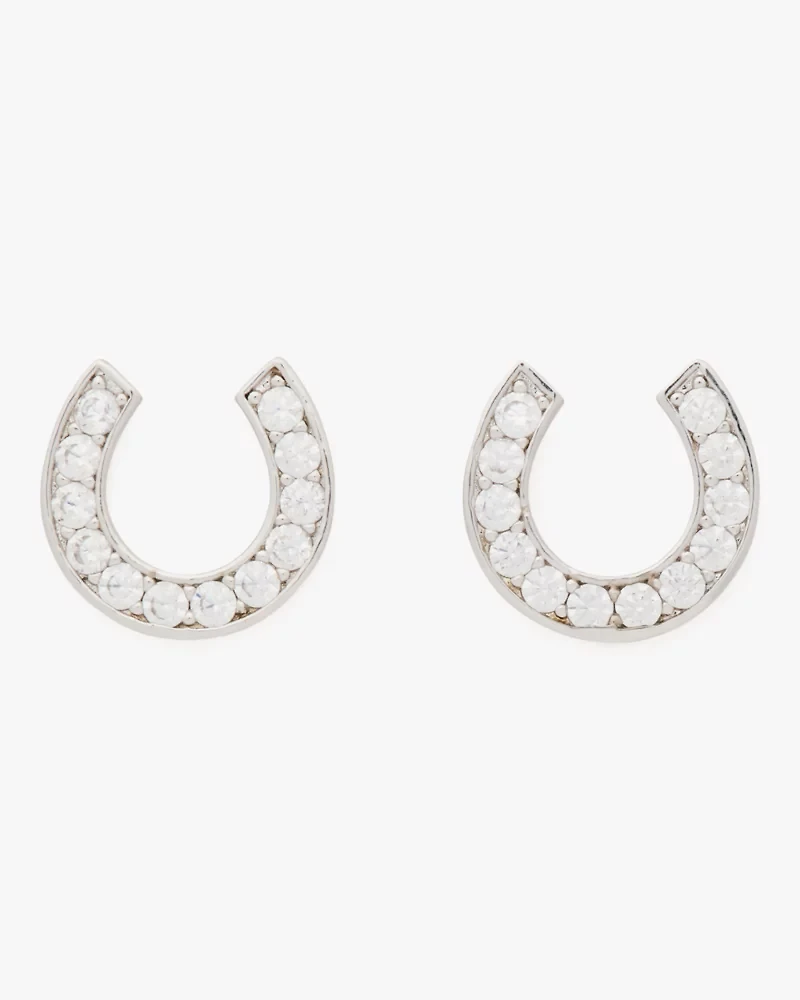 Lucky Charm Pavé Horseshoe Studs
