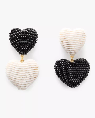 Heart You Beaded Double Drop Earrings
