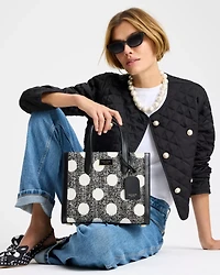 Manhattan Dot Tweed Small Tote