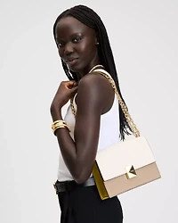 Deco Color-blocked Chain Shoulder Bag