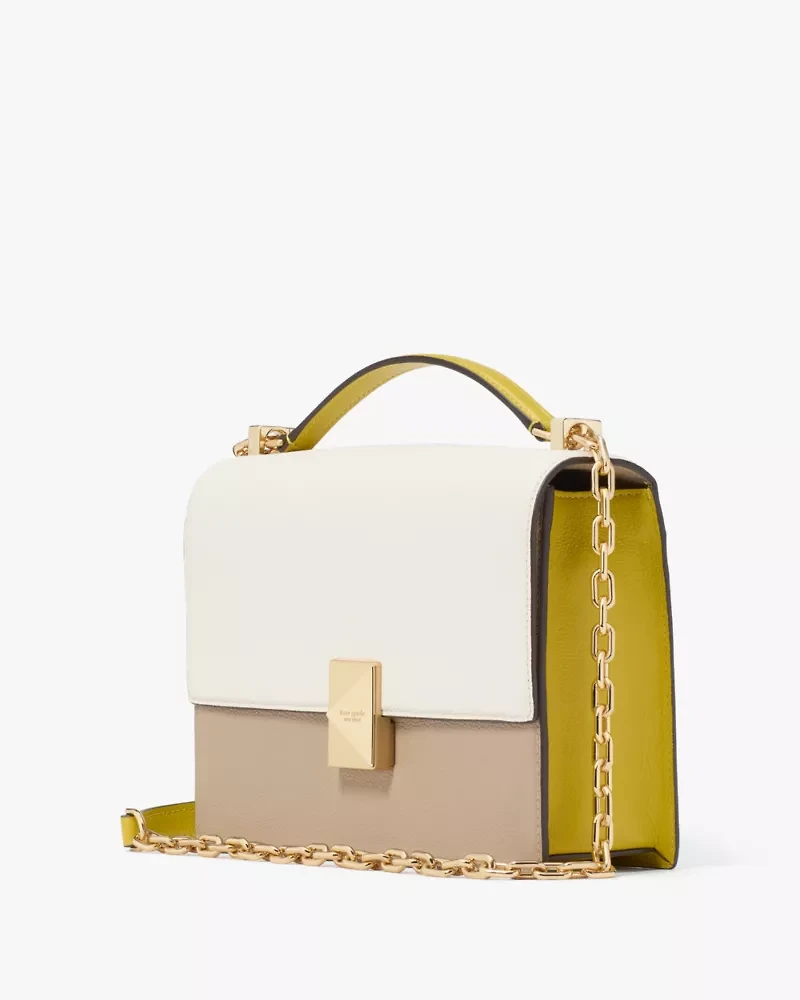 Deco Color-blocked Chain Shoulder Bag