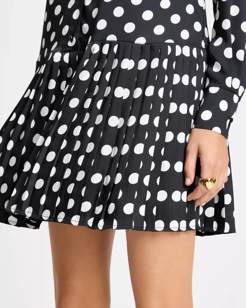 Breezy Dot Pleated Dress