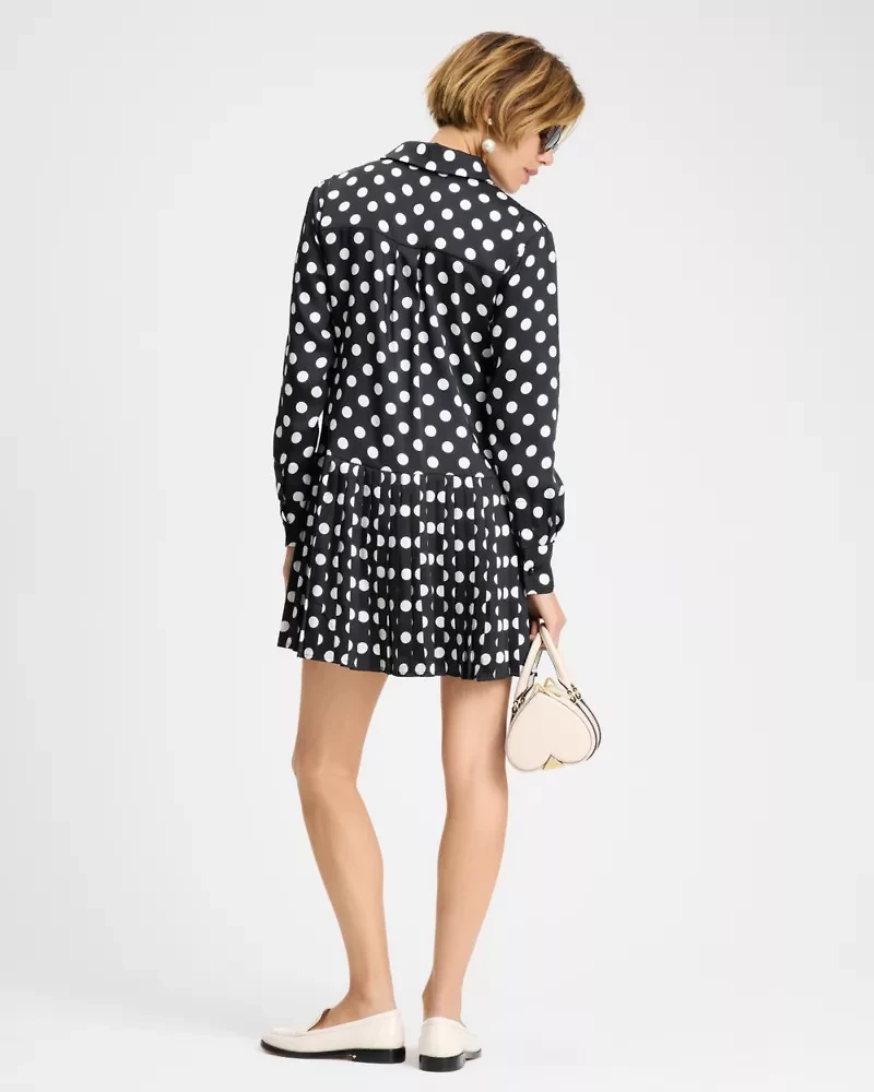 Breezy Dot Pleated Dress