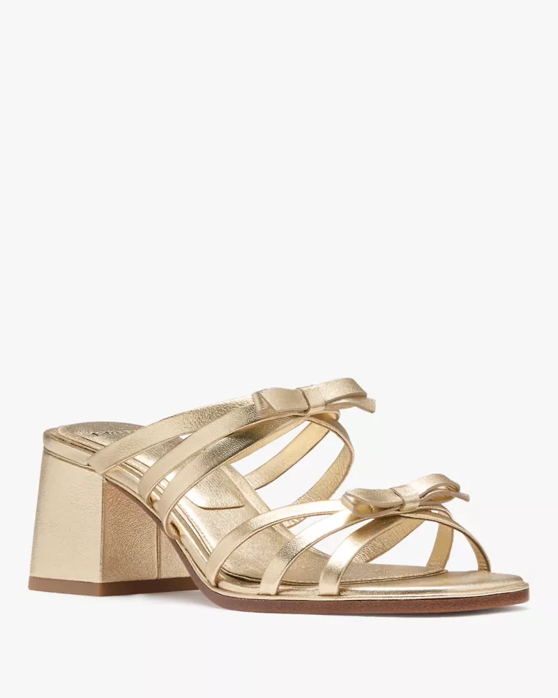 Carolina Metallic Block Heel Sandals
