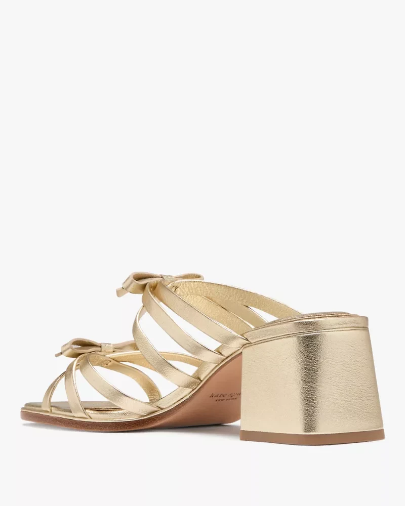 Carolina Metallic Block Heel Sandals