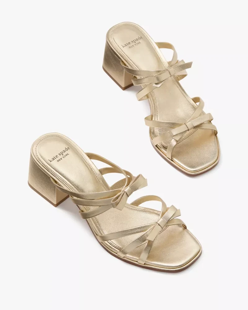 Carolina Metallic Block Heel Sandals