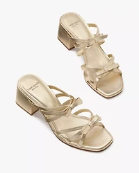 Carolina Metallic Block Heel Sandals
