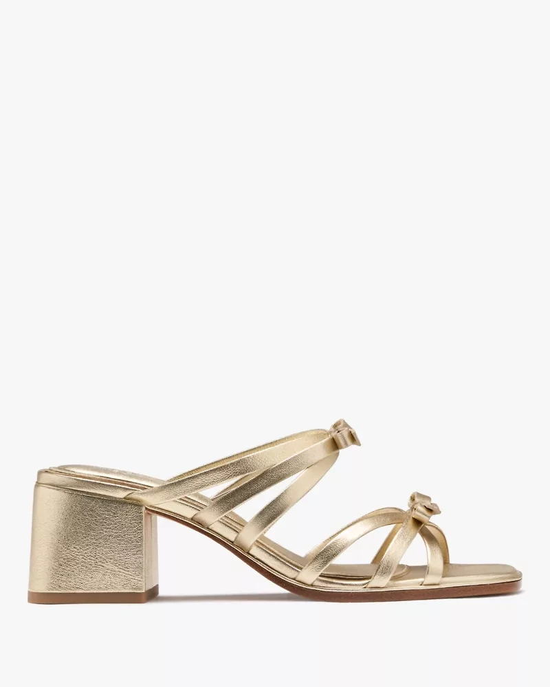 Carolina Metallic Block Heel Sandals