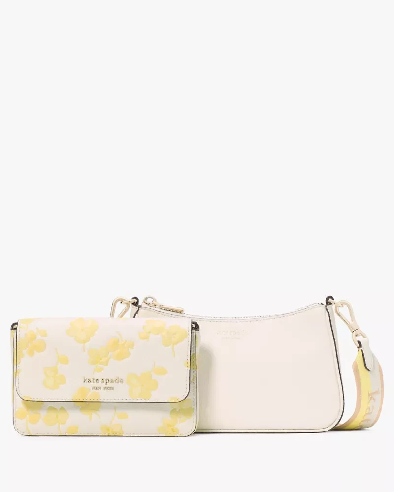 Double Up Spring Pansies Crossbody