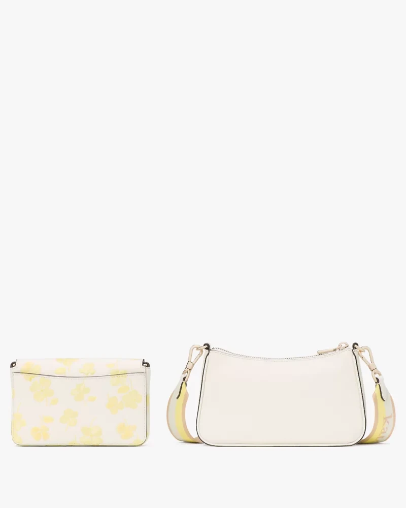 Double Up Spring Pansies Crossbody