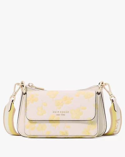 Double Up Spring Pansies Crossbody
