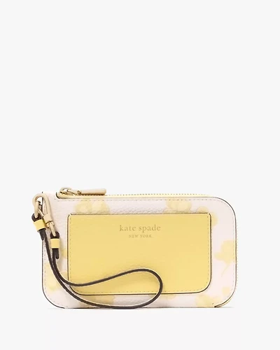 Ava Spring Pansies Card Case Wristlet