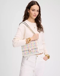 Deco Tweed Chain Shoulder Bag